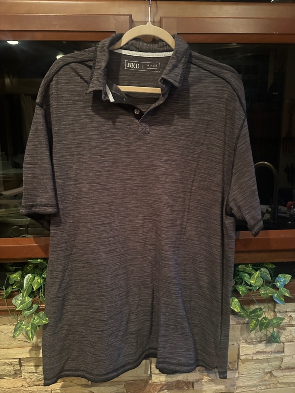 BKE Men's Charcoal Heather Polo